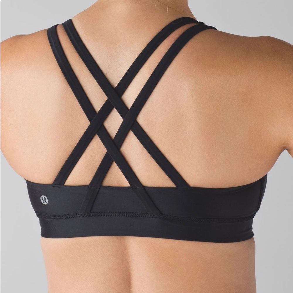 Lululemon Sports Bra Black Energy Strappy Size 4